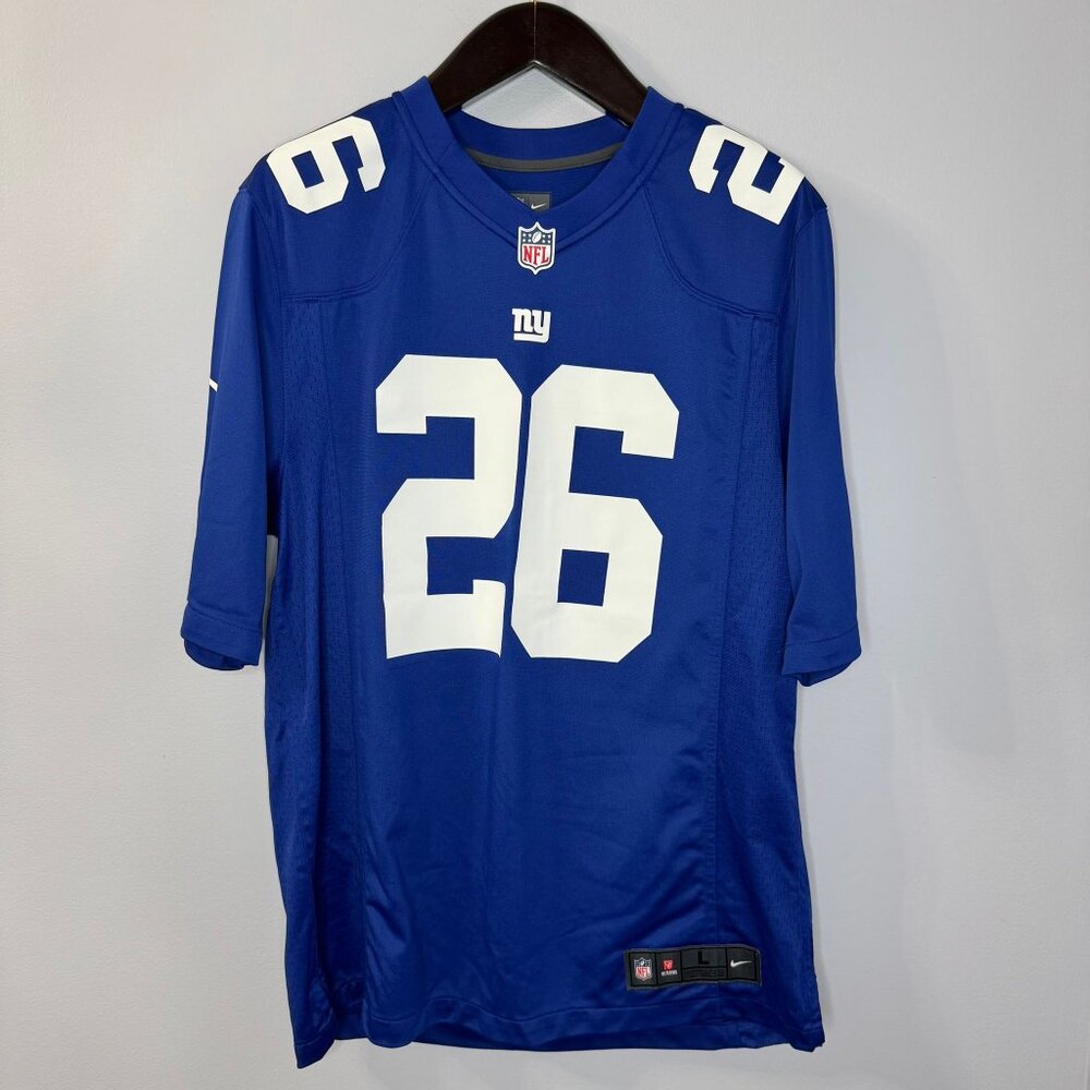 NFL New York Giants Nike #26 Barkley Football Jersey Nike Shirt Blue Men’s L